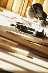 Radial Arm Saw in building under construction