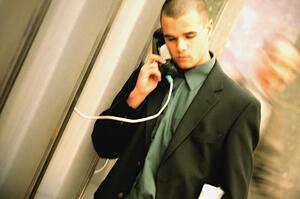 Businessman on telephone