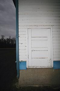 Old white doorway