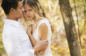 Couple holding each other