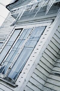Icicles over a window