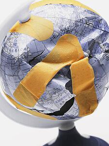broken patched globe