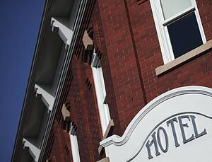 Traditional hotel sign
