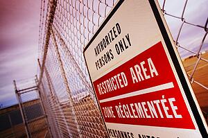 Restricted Area sign