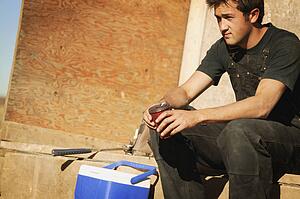 Worker taking a break