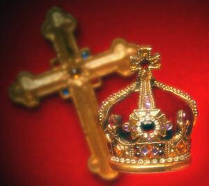 Jeweled crown and cross