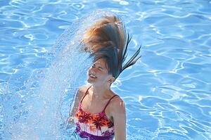 Woman in swimming pool