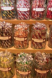 Jars of candy sticks