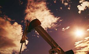 Part of oil pump against sky