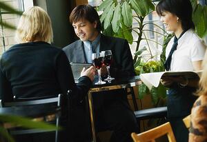 Couple in restaurant