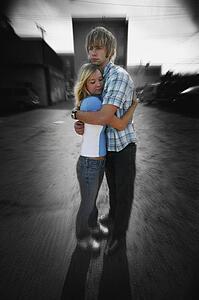 Young couple hugging