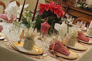 Christmas dinner table