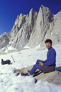 Hiker resting