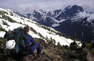 Mountaineer taking in the view