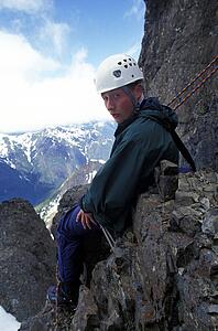 Mountaineer taking a rest