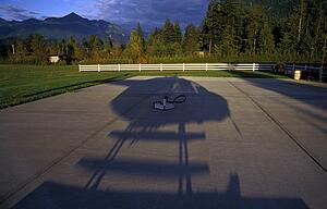 Shadow of helicopter