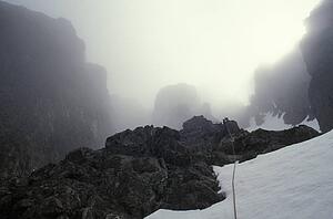 Mountain terrain in winter