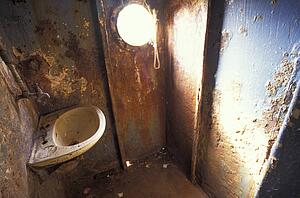 Interior of derelict boat