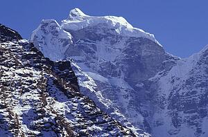 Snow on mountain peaks