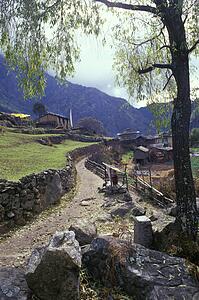 Rural landscape in mountainous region