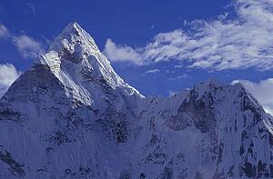 Snowy mountain peaks