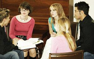 Group of teens studying