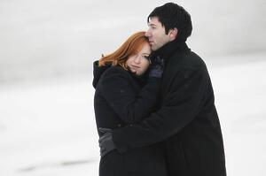 Couple holding each other