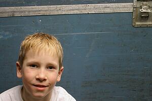 Portrait of head and shoulders of young boy