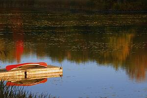 Canoe on dock