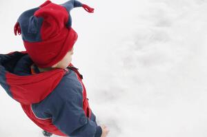 Child walking in snow