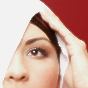 Close-up of partial face of woman