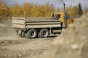 Large truck at construction site