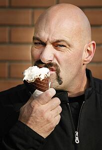 Man eating ice cream