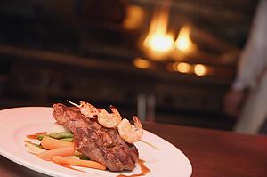 Steak and shrimp meal