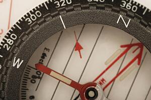 Close up of a compass