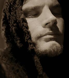 Close up of man with closed eyes