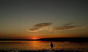 Sunset over the lake