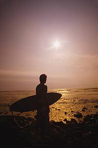 Silhouette of a surfer
