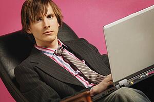 Businessman with laptop