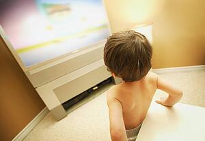 Young child watching TV