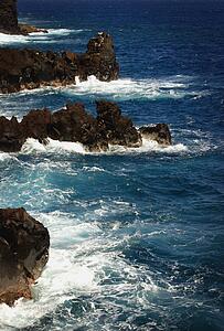 Rocky coastline and sea