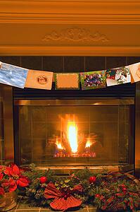 Traditional Christmas fireplace