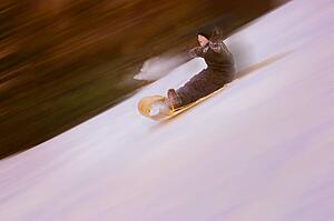 A child sledging