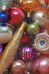 Group of Christmas tree decorations