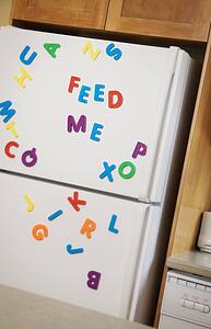 Letters stuck on fridge