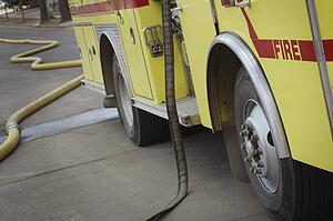 Fire truck and hoses