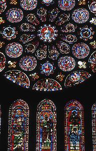 Ornate stained glass windows