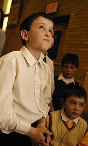 Young boy praying