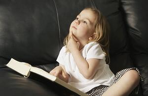 Little girl reading