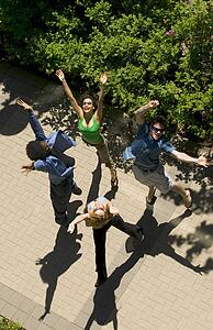 Jumping for joy